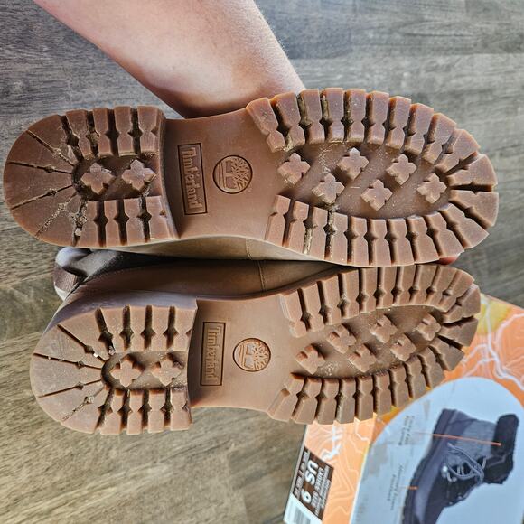 Timberland Brown Suede Fleece Lined Boot Size 10 Fold Down Lace Up Outdoors - Picture 7 of 7